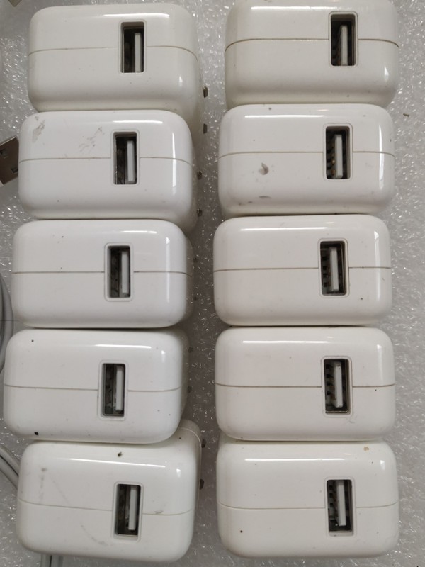 Lot 10 OEM Apple 10W A1357 USB Wall Chargers Power Adapters w/ Lightning Cables gallery