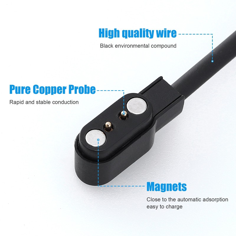 2-pin Universal USB Data Charging Cable Magnetic For Smart Watch Charger 2.84mm gallery