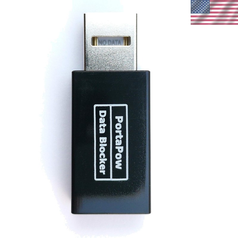 USB Data Blocker – Secure Charging and Juice Jacking Protection (Black, 2 Ports)