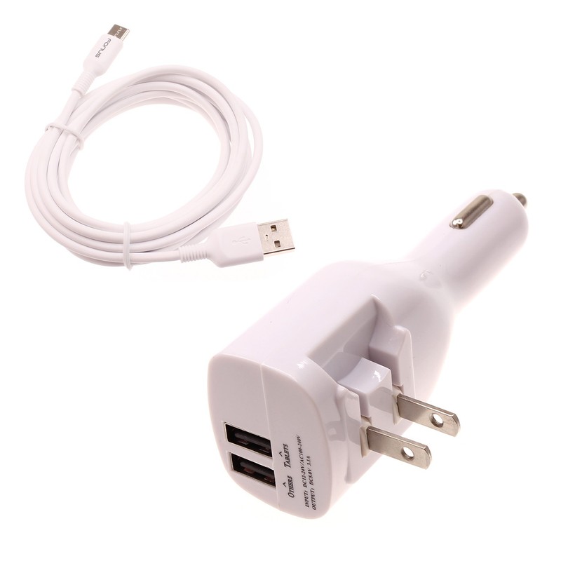 For Galaxy A32/A33/A34/A35/A36 – 2-in-1 Car Home Charger 6ft Long USB-C
