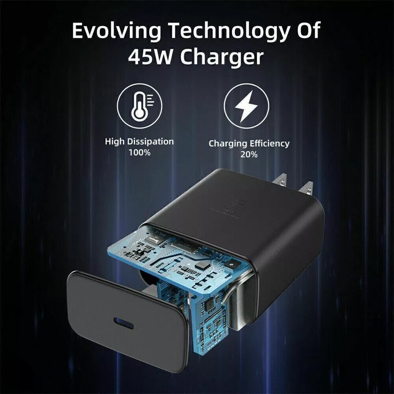 45W Type USB Super Fast Wall Charger W/6ft Cable for Samsung Galaxy S23 S22 S21+ gallery