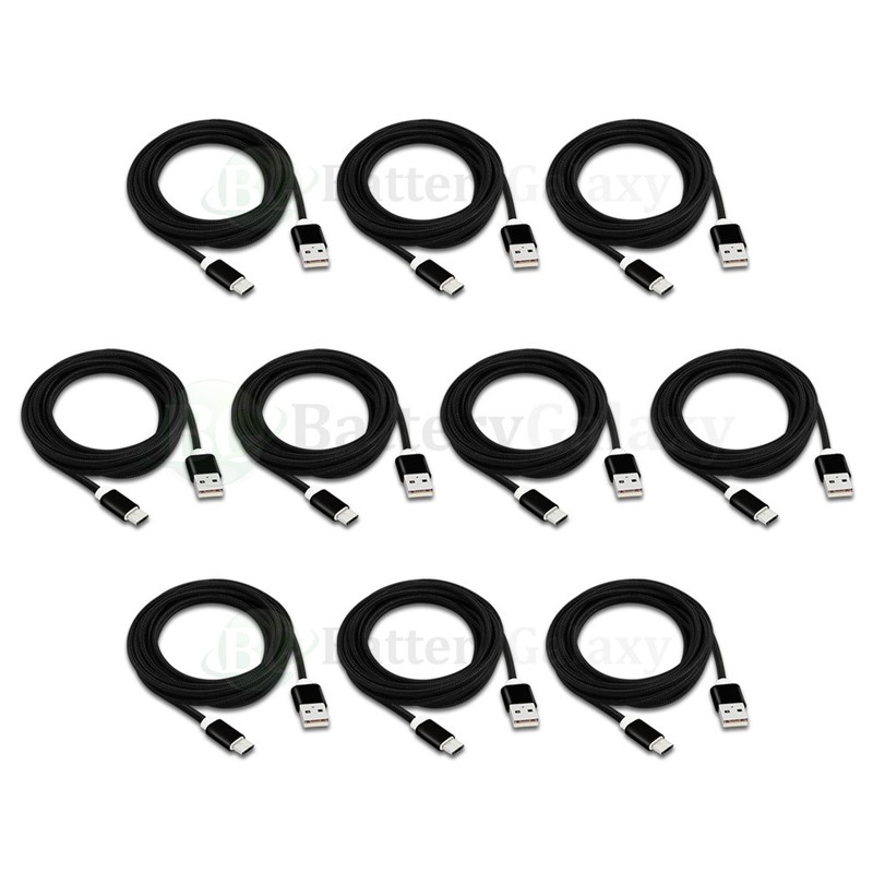 1-100 Lot USB Type C 6FT Braided Charger Data Cable Cord for Android Cell Phone gallery
