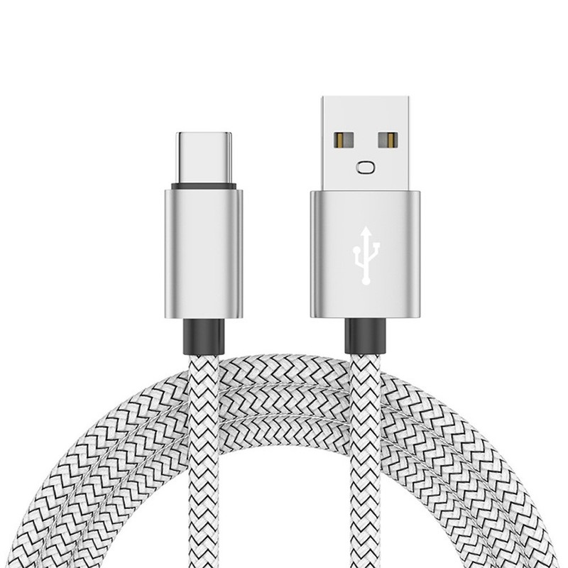 1m USB-A to USB-C Cable Fast Charger lot PD Nylon Cord For Android Samsung White gallery