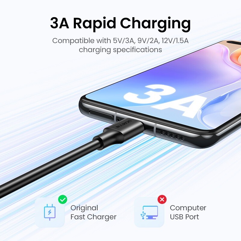 UGREEN USB C Cable Type C 3A QC Fast Charging USB Cable For Samsung Xiaomi gallery