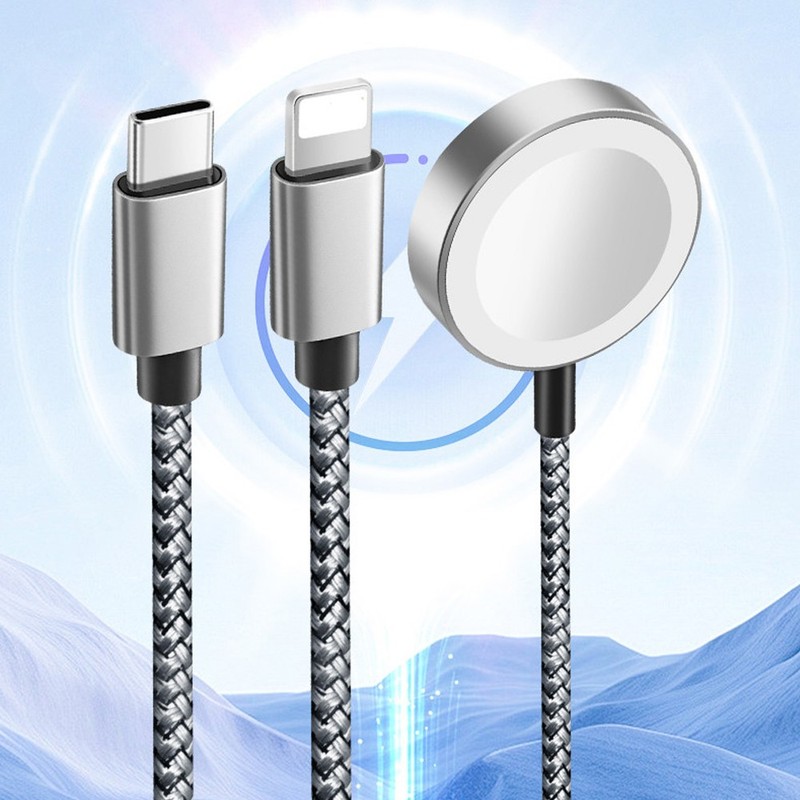 1.2M Data Cable 3-in-2 Charging Cable Multi Charging Cable Cord for Watch/iPhone gallery