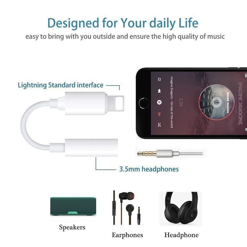 Apple Lightning to 3.5mm Headphone Jack Adapter for iPhone 7 8 PLUS X Xs Max gallery