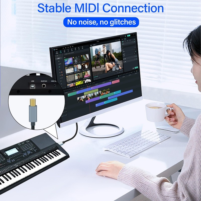 1 Ft USB A to USB B Printer Cable 2.0 Type A Male to B Male High Speed 2 PCS gallery