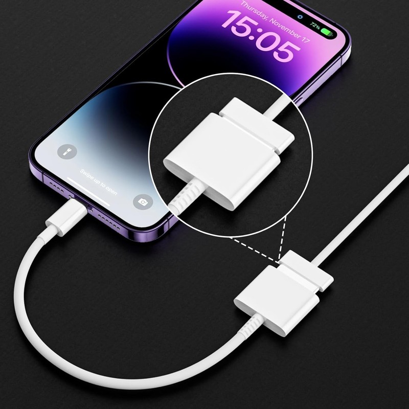 USB C to 30 Pin Female Adapter for iPhone 16, 1 Pack, White/USB-C 30Pin gallery