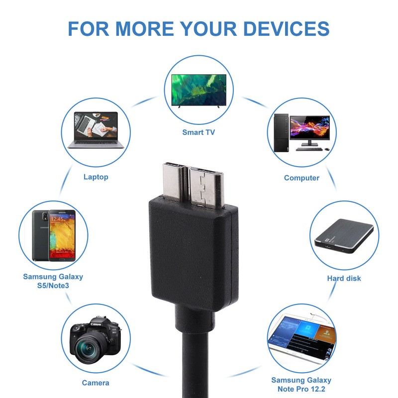 Micro USB 3.0 Cable High Speed Data SYNC For HDD External Hard Drive LOT gallery
