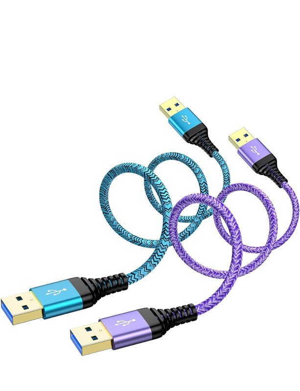 ANDHOT USB Cable Male to Male 2-Pack Braided 6ft USB to USB Cable Type …