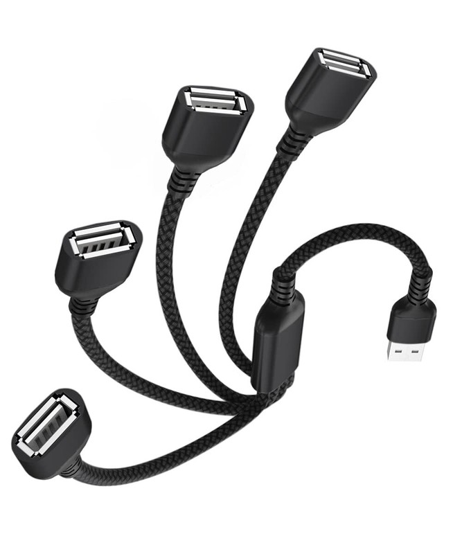 USB Splitter 1 in 4 Out 1FTUSBA Charger Sp-LitterMulti Port USBA Y CableUSB E…