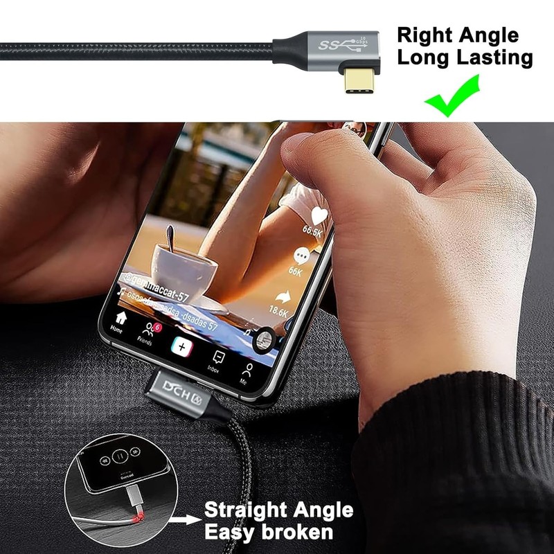 3ft USB-C Cable with 90 Degree Design - 4K Video & 100W Power Delivery gallery