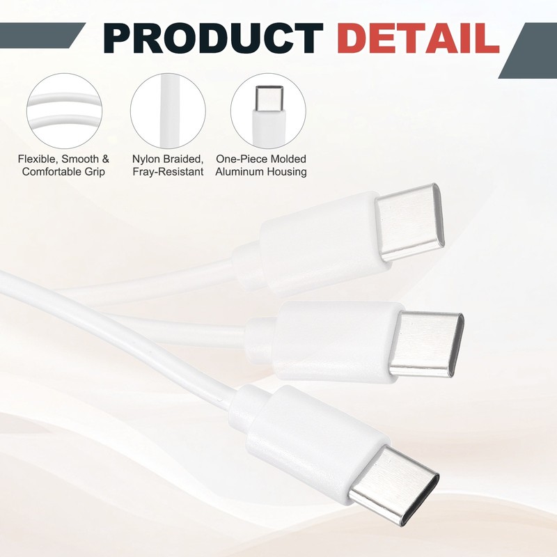 1 Pcs Multi USB A to 2 USB Type C 2 in 1 Splitter 12 Inch, White gallery