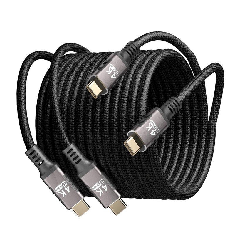 10ft 4K@60Hz USB-C Video Output Cable 2Pack | 5A Fast Charge
