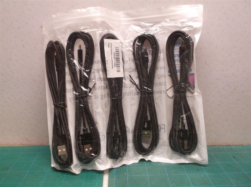 [5 Pack] JOBKIM Micro USB 6ft Double Nylon Braided Fast Charging cables