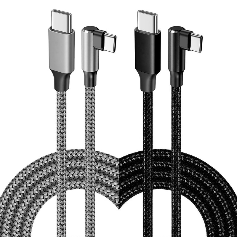 USB to USB Cable 100W 2 Pack 3+6FT to Fast Charging Cable Right Angle for iPh...