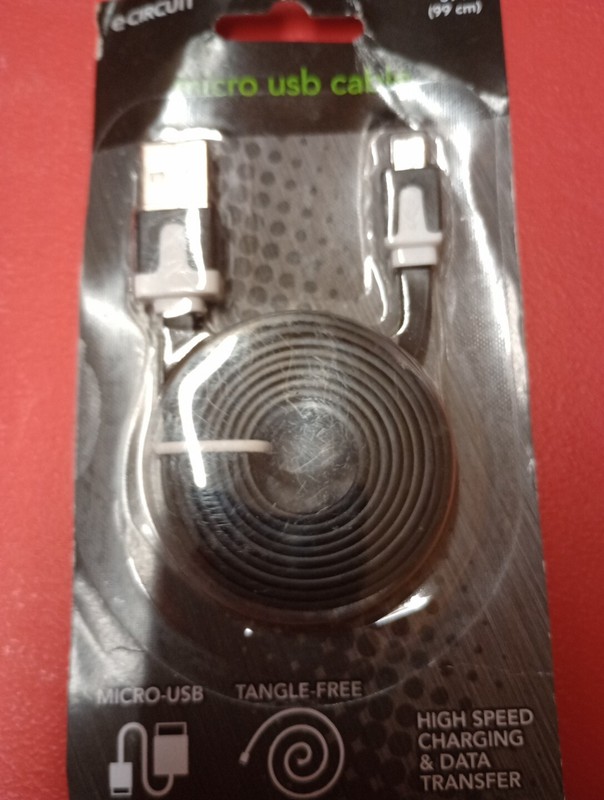 NEW E-Circuit Micro USB Cable Tangle-Free High Speed, Charging And Data Transfer
