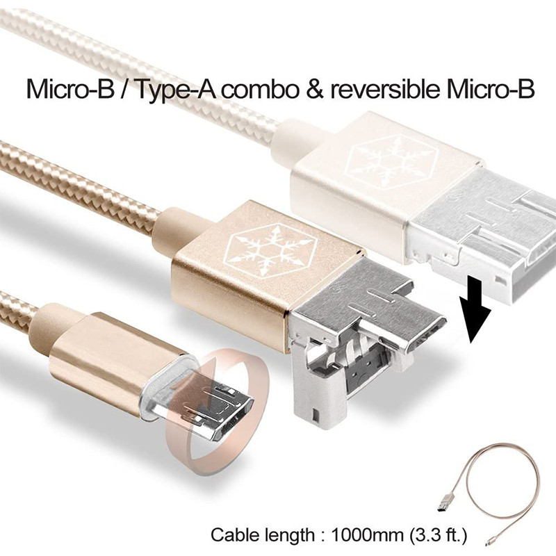 Silverstone CPU02G 2 in 1 Micro-USB Combo USB-A to Micro-B Cable gallery