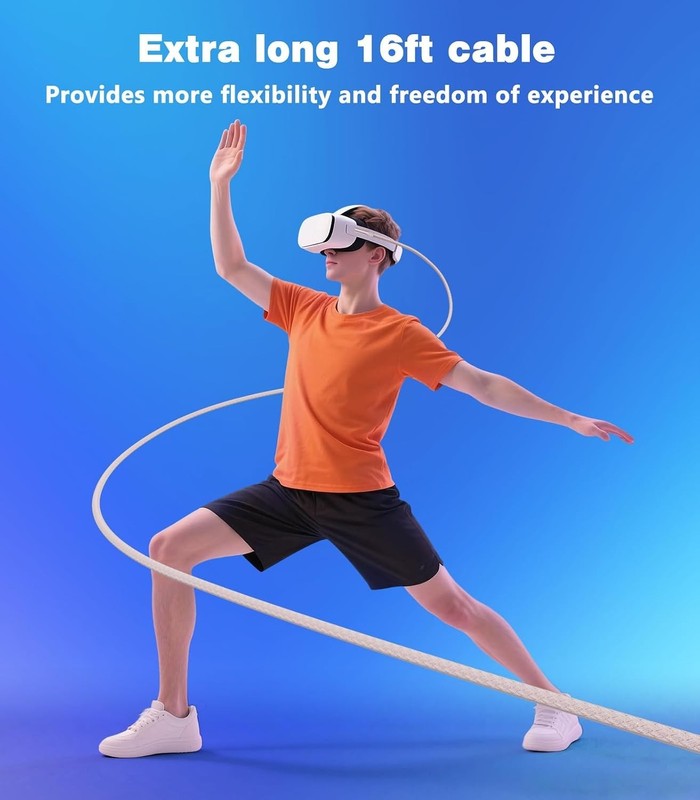 16FT VR Charging Link Cable USB 3.0 High Speed Data & Charge for Meta Quest gallery