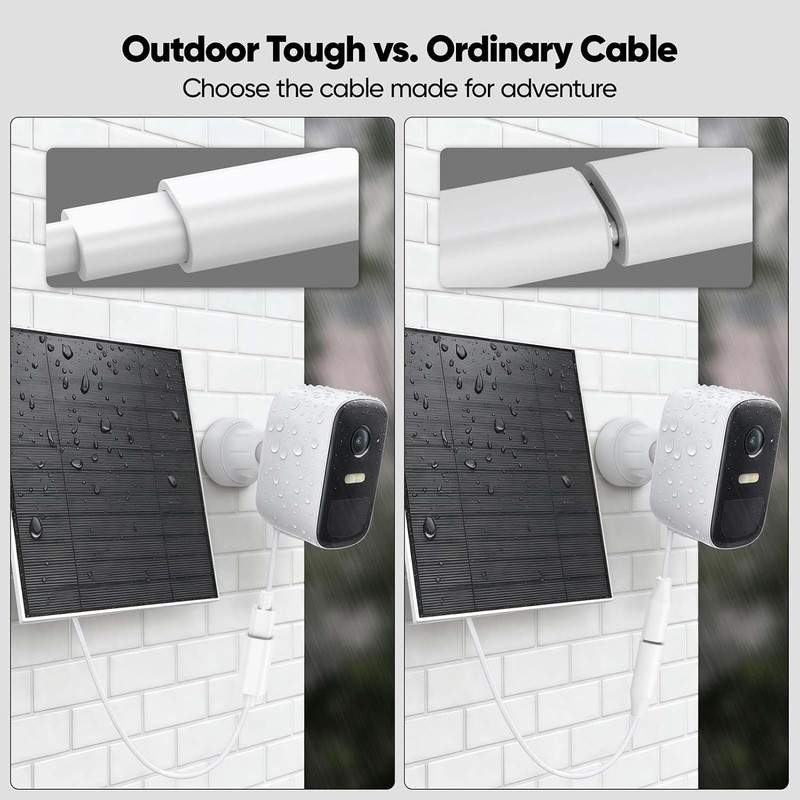 25FT USB C Extension Cable for Ring Solar Panel, White Waterproof USBC Male to F gallery