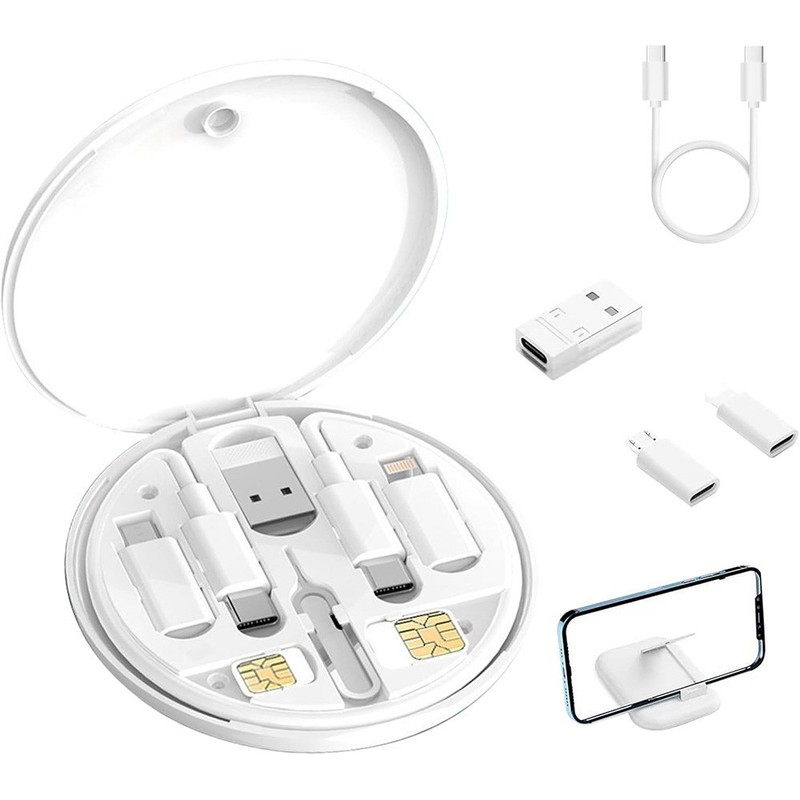 Multifunctional USB Data Cable Kit Storage Box Type C Fast Charging OTG Set