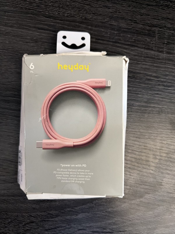 Heyday USB-C to Lighting Soft Touch 6 Foot Cable - Pink gallery