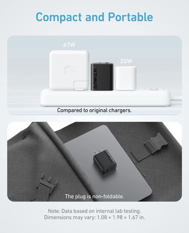 Anker iPhone 16 Charger 20W USB-C Fast Charging Block 2-Pack + 2 Cables gallery