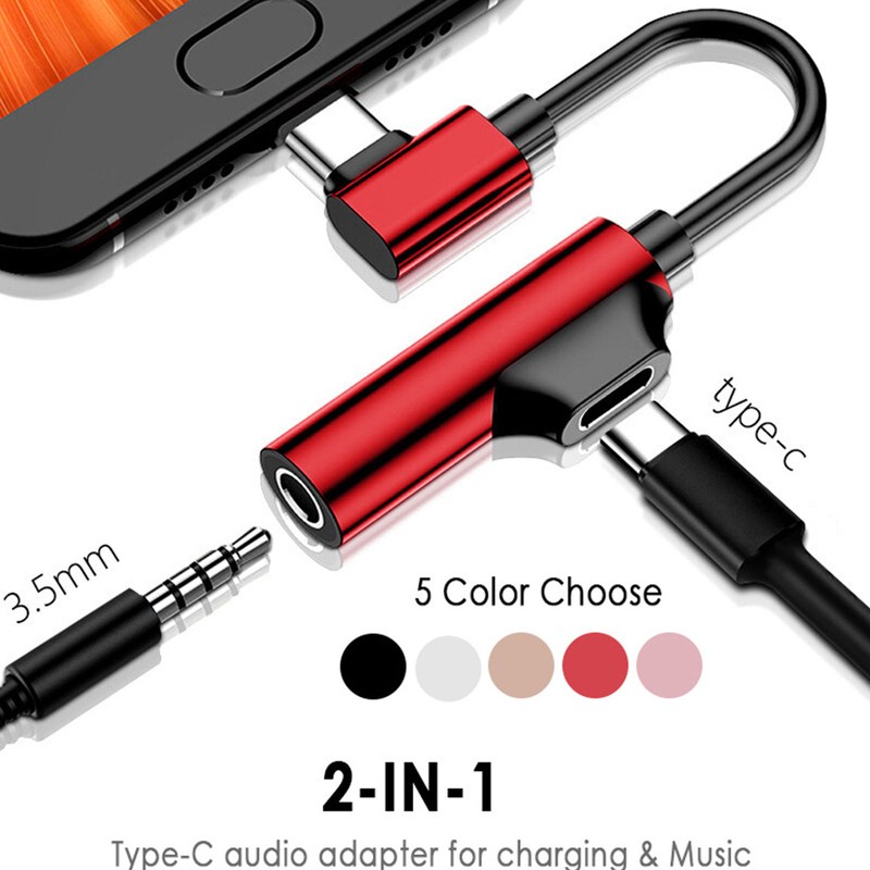 2-in-1 USB C To 3.5mm Headphone Jack Type-C Audio Adapters Converter Dongle gallery