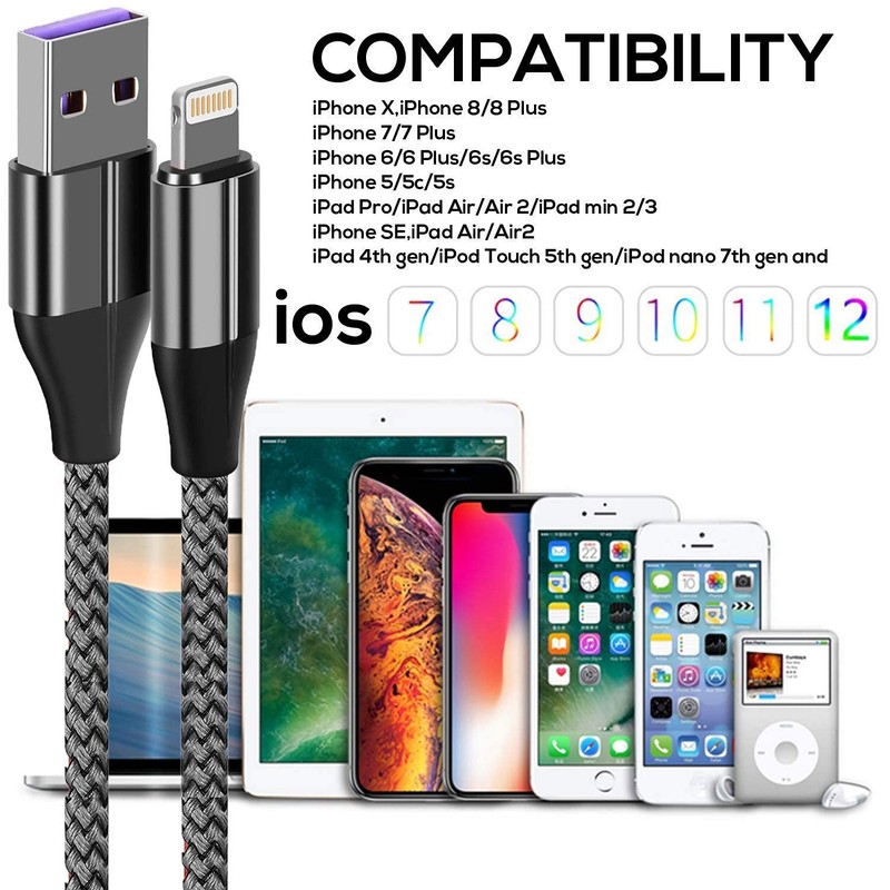 iPhone Charger Lightning Cable (3 Pack 10 Foot), [MFi Certified] 10 Feet Nylo... gallery