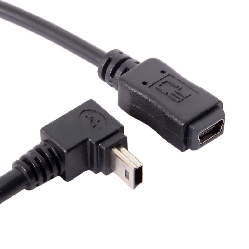 GPS Mini USB B TYPE 5P 90D Up Direct Angled Male to Female Extension Cable