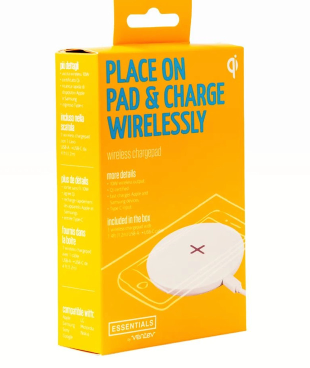 Wireless Charging Pad 4ft USB-A into USB-C For Apple and Samsung