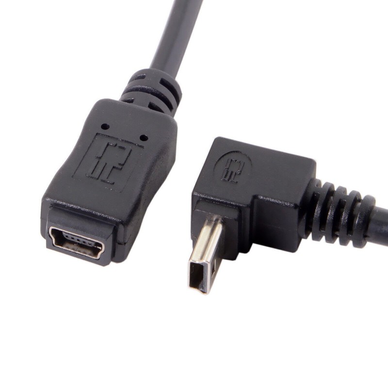 GPS Mini USB B TYPE 5P 90D Up Direct Angled Male to Female Extension Cable gallery