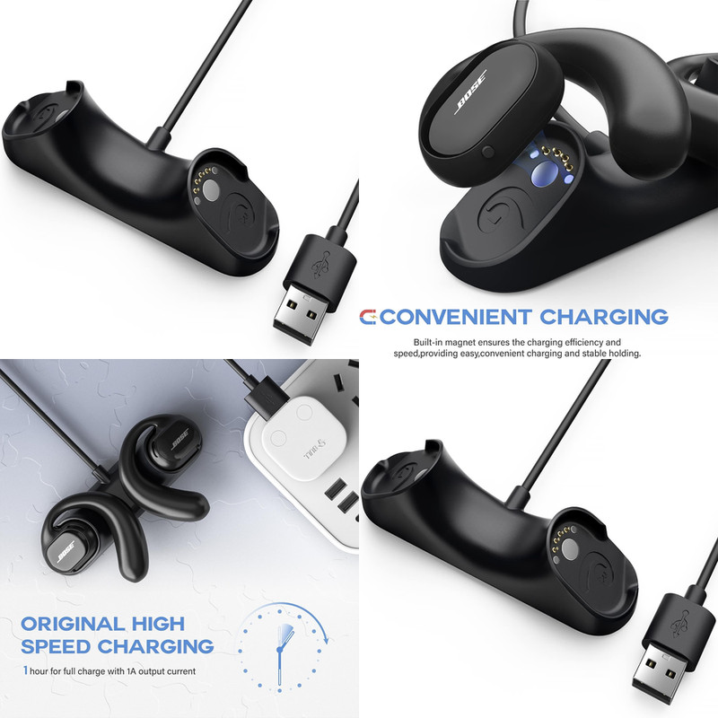 MEJOR Base Carga Magnetica Auriculares Abiertos Para Bose Sport USB Portatil