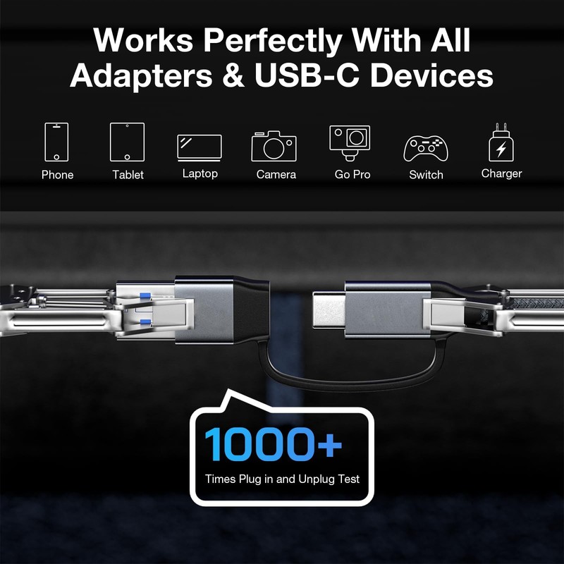 240W USB Cable 6.6FT, 20Gbps USB 3.2 Gen 2 Cable, 4K Video USB Monitor Cable,... gallery