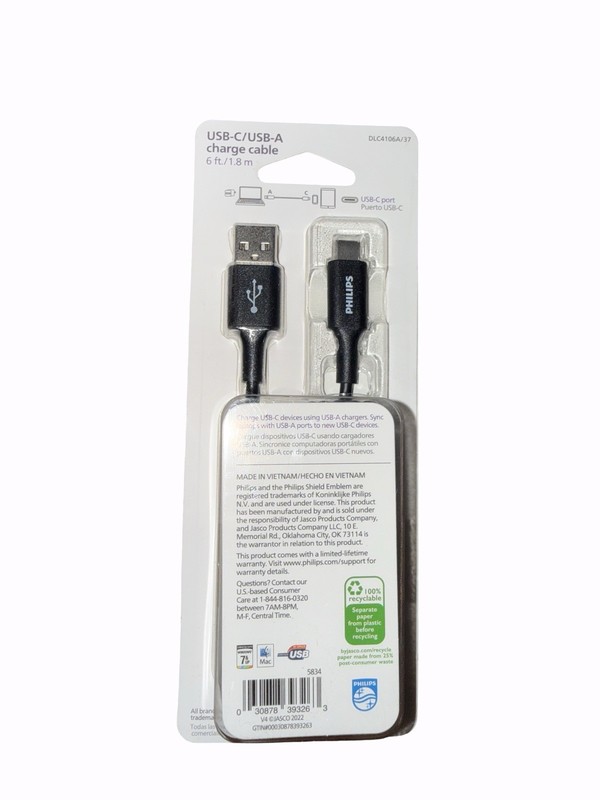 Philips USB-C to USB-A Charge Cable Boxed/Sealed/Retail gallery