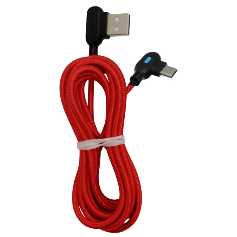 90 Degree Right Angle USB to Type C Charger Cable Fast Charging Type Sync Cord