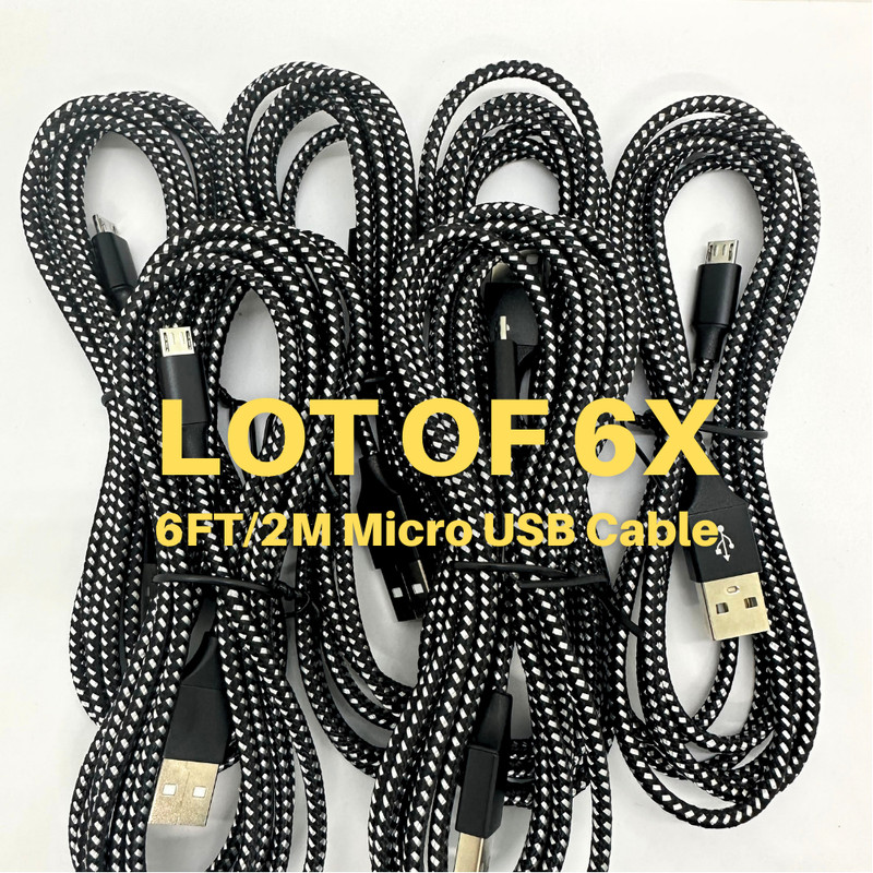 6X Micro USB to USB A Cable Android Charger Braided Cord For Samsung Google LG