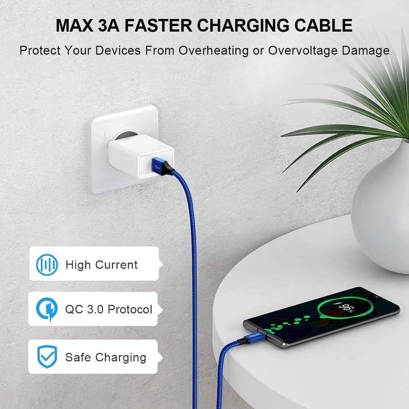 15ft Fast Charging USB Type C Cable - Nylon Braided Cord for All Devices gallery