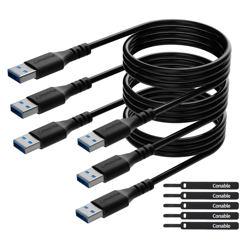 3 PCS USB to USB Cable 6 Feet USB 3.0 Male to Male Cord Type A 5Gbps Data