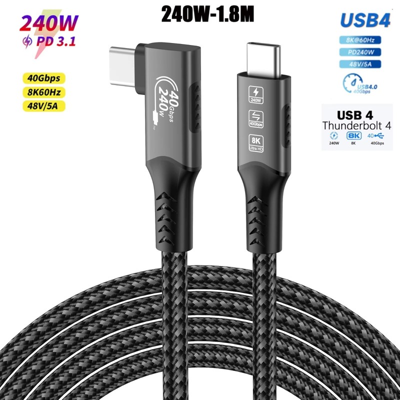 USB4 40Gbps 240W USB C to C Cable Thunderbolt 4 Fast Charge Laptop Data Cable gallery