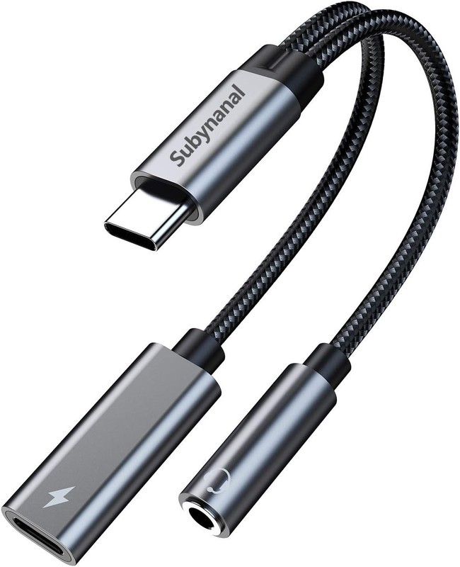 USB C to 3.5mm Headphone and Charging Adapter, 2 in 1 USB C PD 3.0 Aux Audio