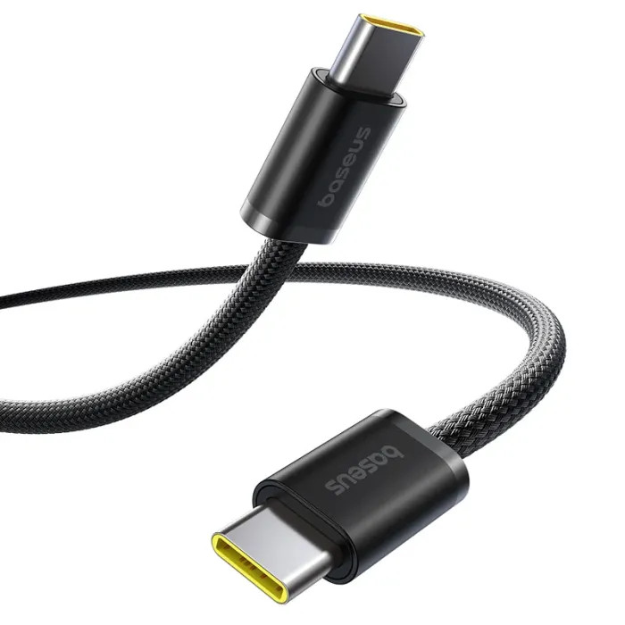 BASEUS USB C-C Dynamic 4 Braided Fast Charging Data Cable (BLACK) (100w) (3ft)