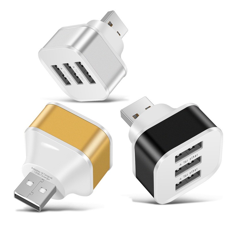 3* Mini 3-Port USB 2.0 Expander Extender Charger Hub Splitter Adapter Convertor