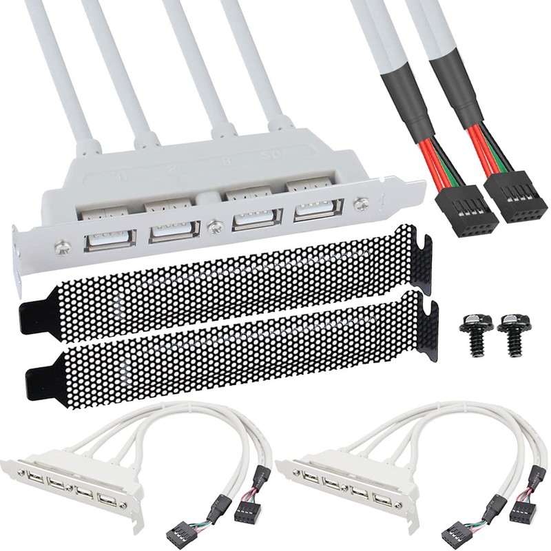 25cm Motherboard 4 Ports USB 2.0 Rear Panel Bracket To Dual 9 Pin Extension