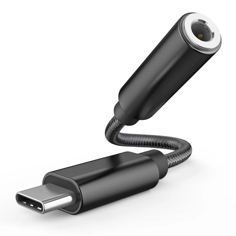 Digital Type-C Adapter Extension Cable to 3.5mm AUX Earphones Headphones