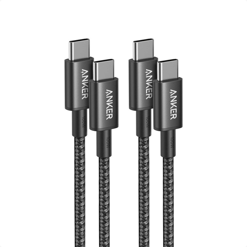 Anker USB C to C Cable, 2-Pack Type C 100W Charger Cord, Fast 3ft, Black