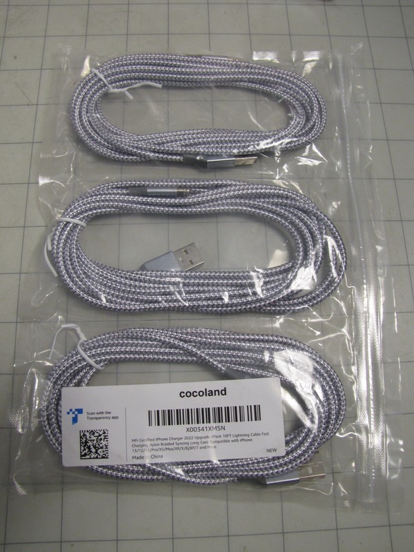3pk 10ft Fast Charging Nylon Braided USB to Lighting Charge Cable for iPhone NEW