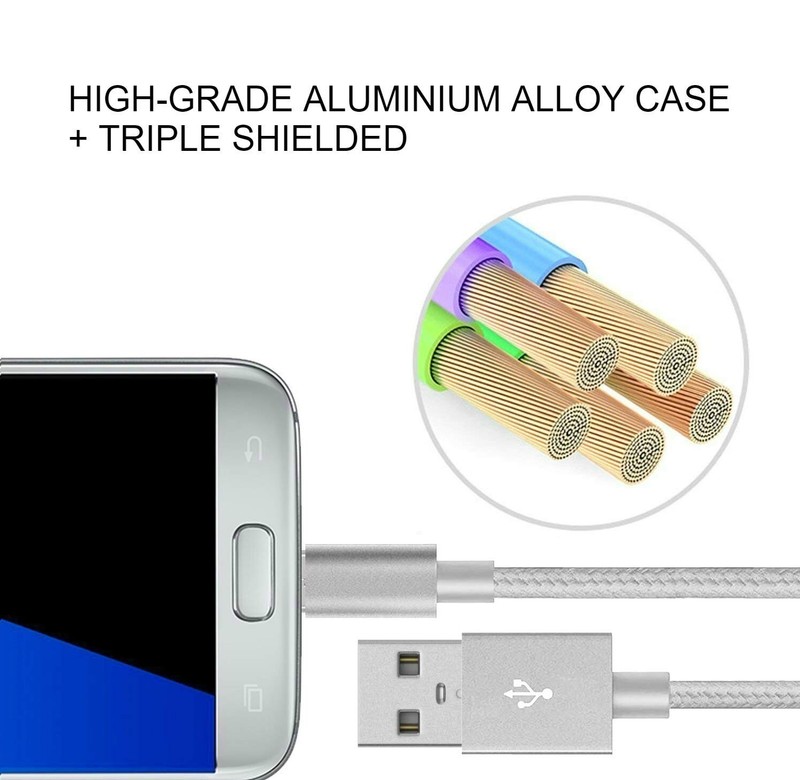 2 Pack Short 10inch Micro USB Cable Charge for Charging, High Speed Data Braided gallery