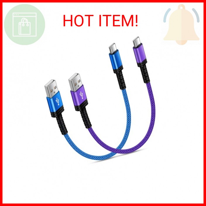 Short USB A to USB C Cable 1FT,2Pack USB A to Type C Fast Charging Cable 3A Andr gallery