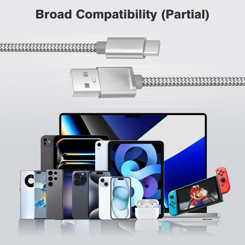 iPhone 17 17e Pro Max Charging Cable 1.5/3.3/6.6FT 3Pack,USB A to Type C Car ... gallery